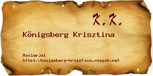 Königsberg Krisztina névjegykártya
